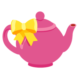 Teapot and Heart with ribbon