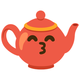 Teapot and Kissing face with smiling eyes