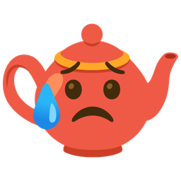 Teapot and Sad but relieved face