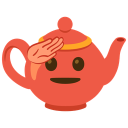 Teapot and Saluting face