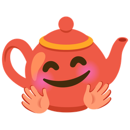 Teapot and Smiling face with open hands