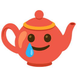 Teapot and Smiling face with tear