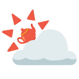 Teapot and Sun behind cloud