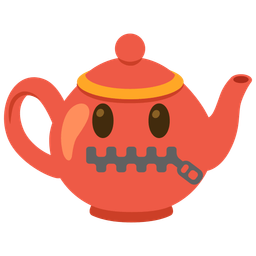 Teapot and Zipper-mouth face