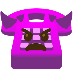 Telephone and Angry face with horns