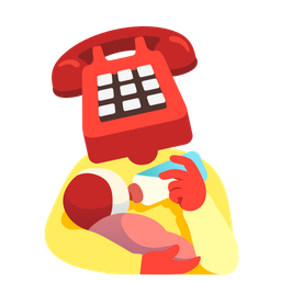 Telephone and Baby bottle