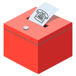 Telephone and Ballot box with ballot
