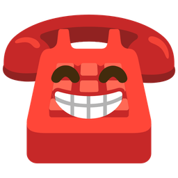 Telephone and Beaming face with smiling eyes