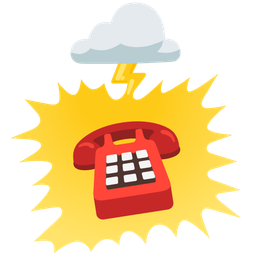 Telephone and Cloud with lightning