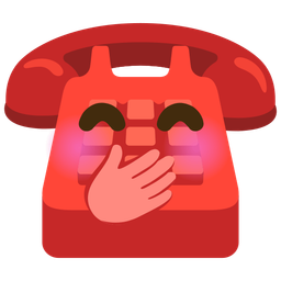 Telephone and Face with hand over mouth