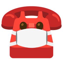 Telephone and Face with medical mask