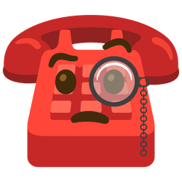 Telephone and Face with monocle