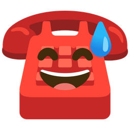 Telephone and Grinning face with sweat