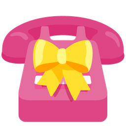 Telephone and Heart with ribbon