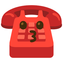 Telephone and Kissing face