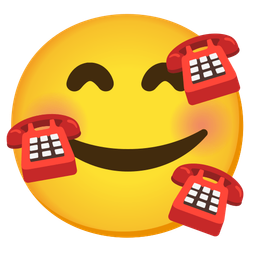 Telephone and Smiling face with hearts