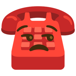 Telephone and Unamused face