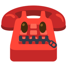 Telephone and Zipper-mouth face