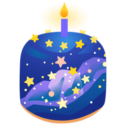 telescope and birthday cake