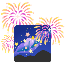 telescope and fireworks