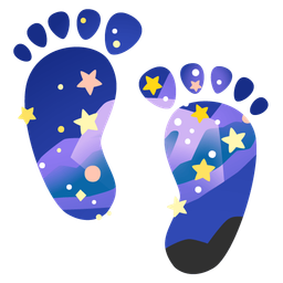 telescope and footprints