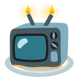 television and birthday cake