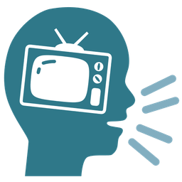 television and bust in silhouette