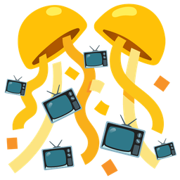 television and confetti ball