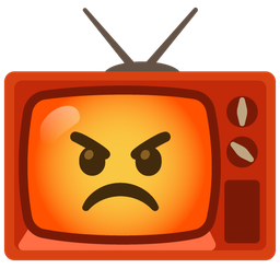 television and enraged face