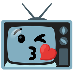 Television and Face blowing a kiss