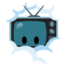 television and face in clouds