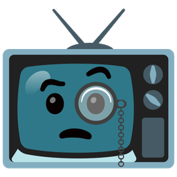 television and face with monocle