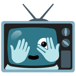 television and face with peeking eye