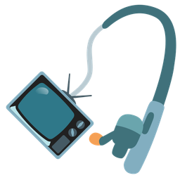 television and fishing pole