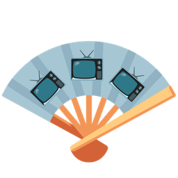 television and folding hand fan