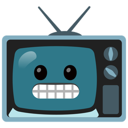 television and grimacing face