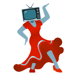 television and high-heeled shoe