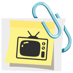 television and linked paperclips