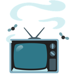 television and pile of poo