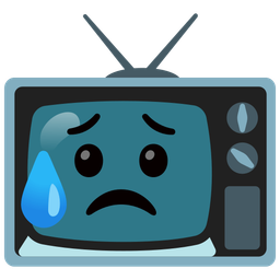 television and sad but relieved face