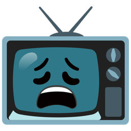 television and weary face