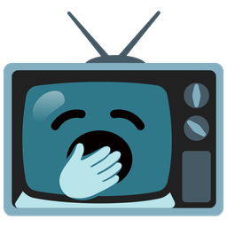 television and yawning face