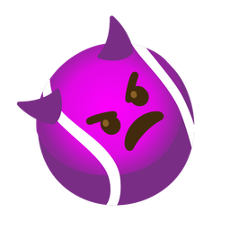 tennis and angry face with horns