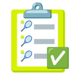tennis and check mark button
