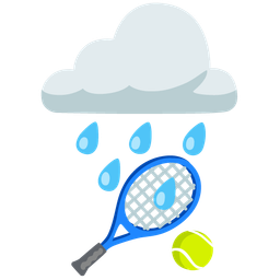 tennis and cloud with rain