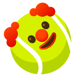 tennis and clown face