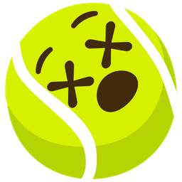 tennis and face with crossed-out eyes