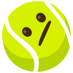 tennis and face with diagonal mouth