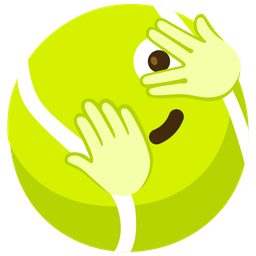 tennis and face with peeking eye