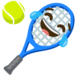 Tennis and Face with tears of joy
